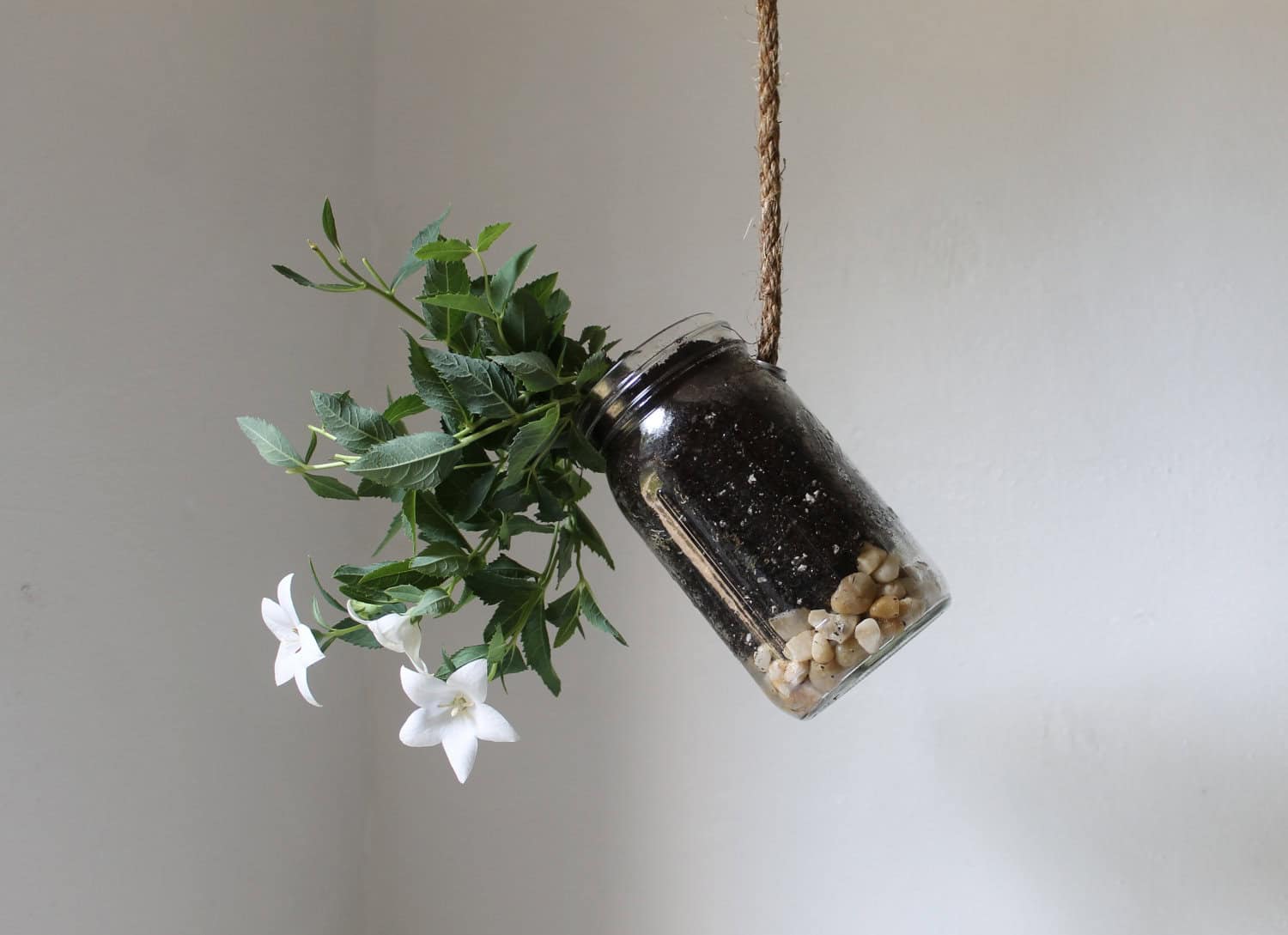 Hanging Mason Jar Planter With Drainage Hanging Mason Jar Planter With Drainage
