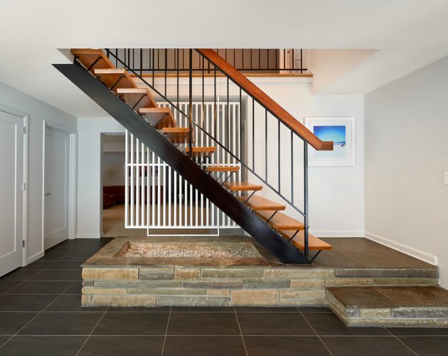 staircase mid century modern renovation somerset brady bunch designs outstanding midcentury wooden hgtv architects metro door open tile stairs wood