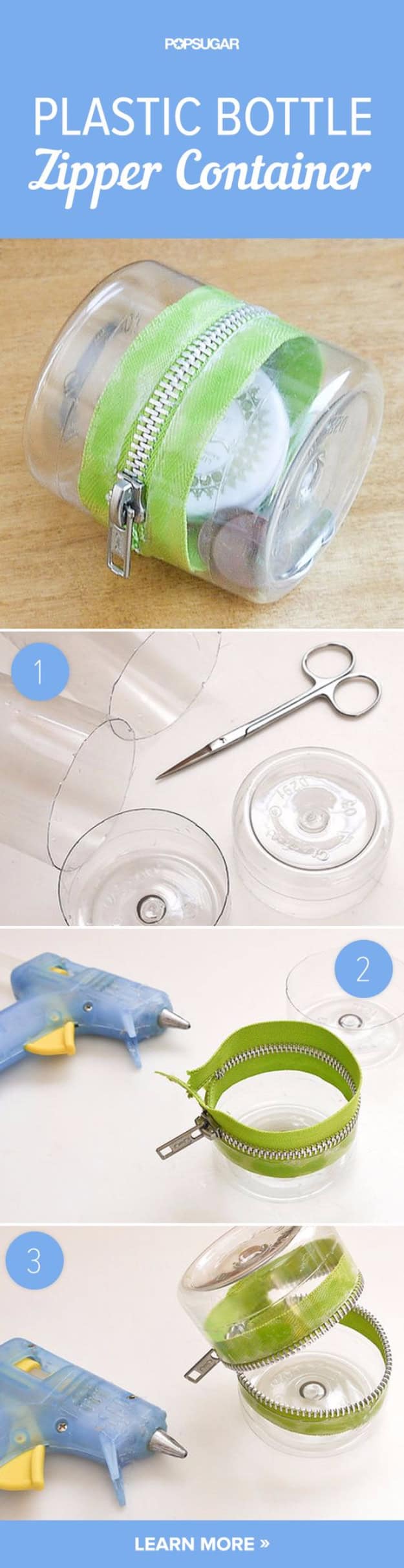 Plastic Bottle Zipper Container