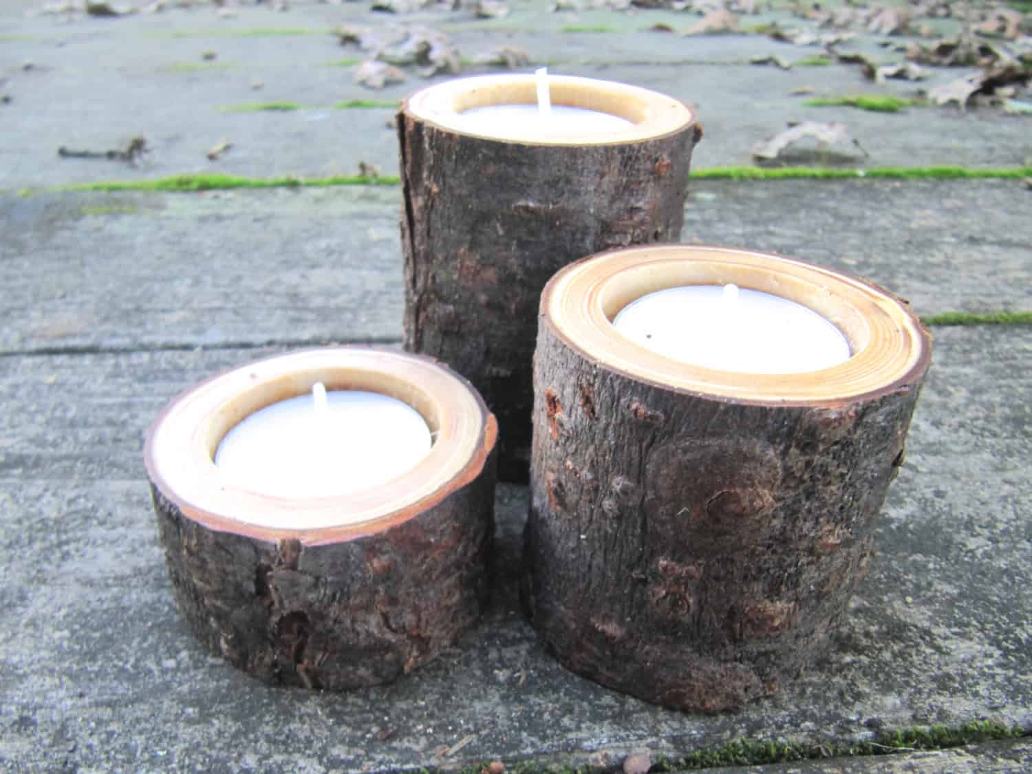 Reclaimed Wood Candle Holders