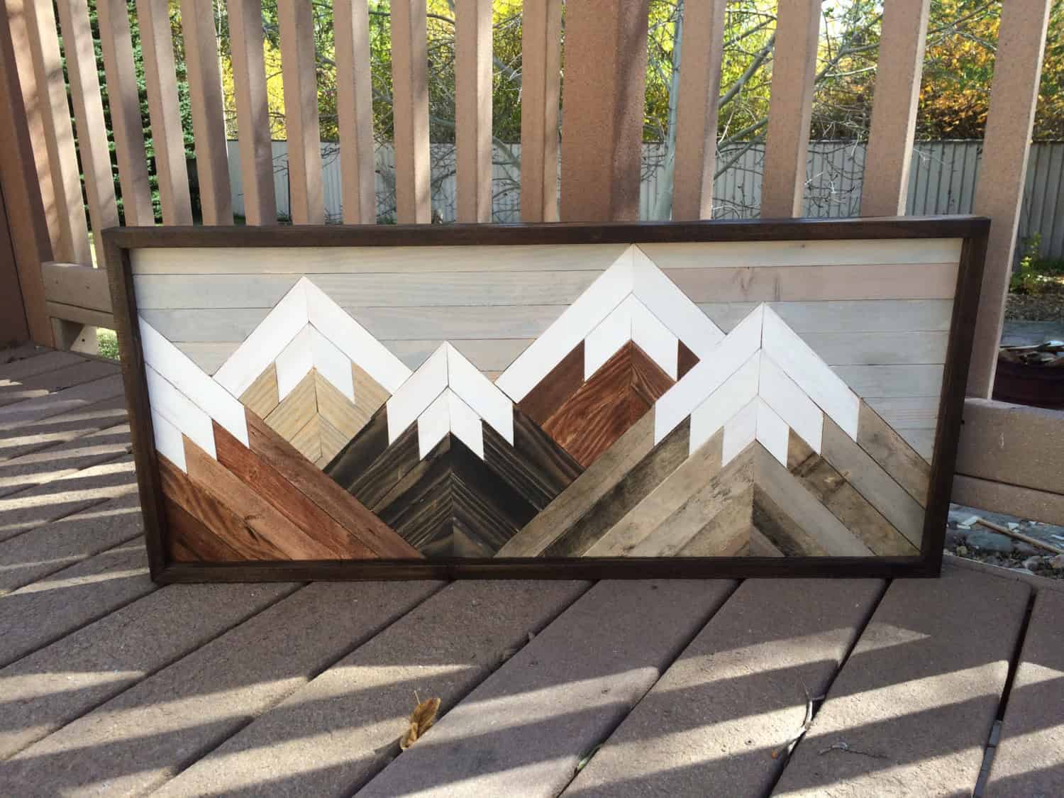 Reclaimed Wood Wall Art Mountain Scene