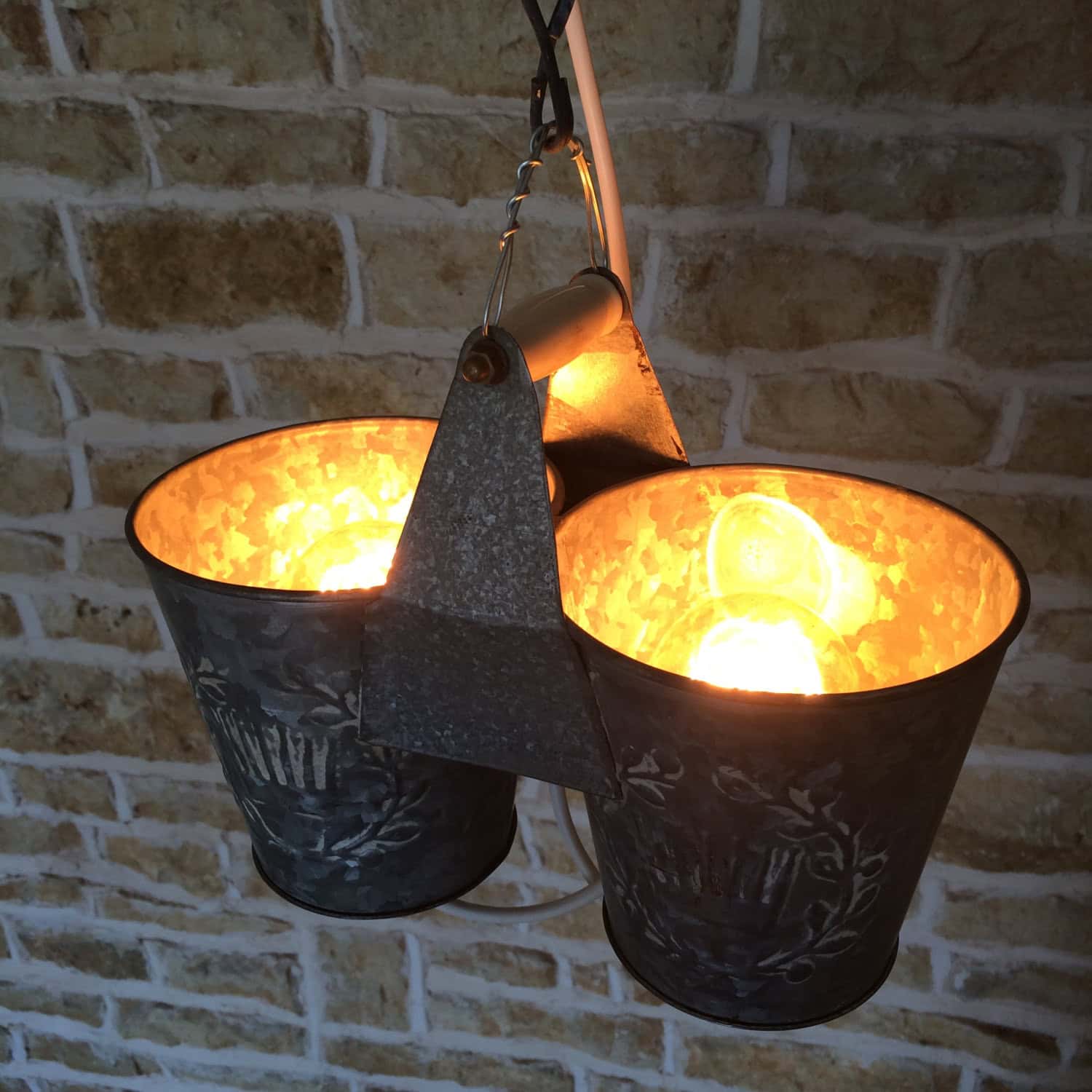 Double Light Rustic Bucket Hanging Ceiling Light Double Light Rustic Bucket Hanging Ceiling Light