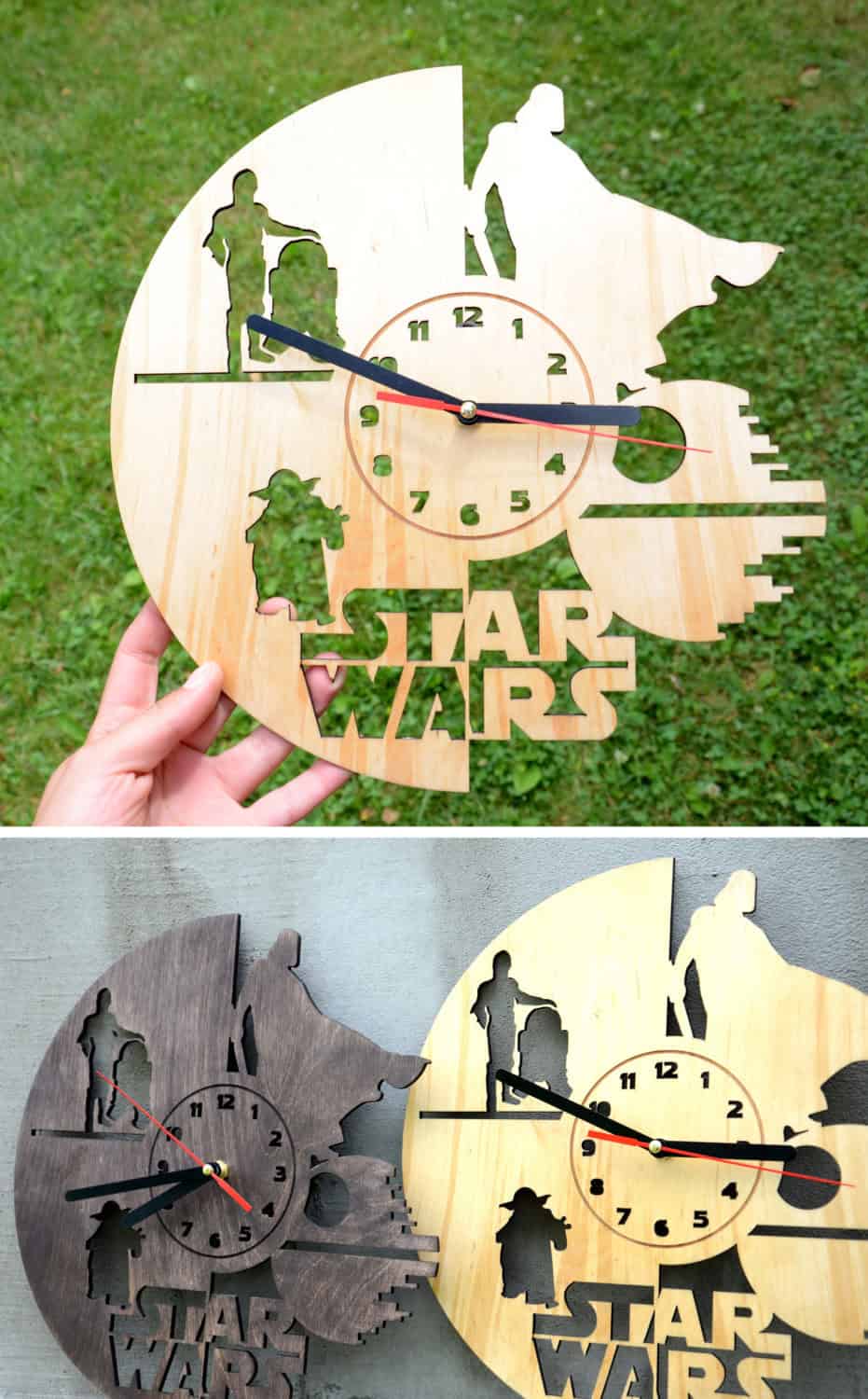 Star Wars Wall Wood Clock Star Wars Wall Wood Clock