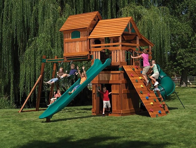 Kids Backyard Playground Playhouse 630x473