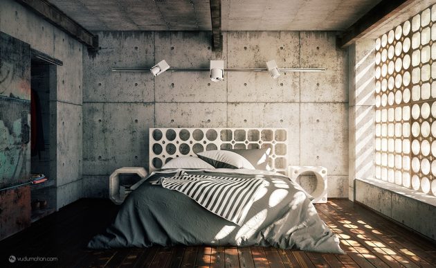 17 Dazzling Bedrooms With Concrete Wall That Will Impress You