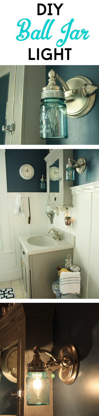 DIY Ball Mason Jar Sconce Light DIY Ball Mason Jar Sconce Light