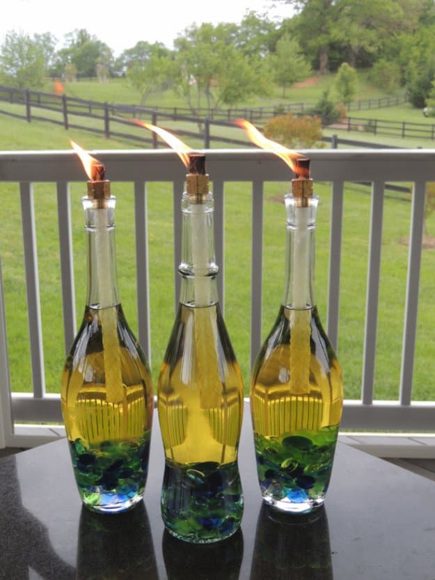 DIY Wine Bottle Tiki Torch DIY Wine Bottle Tiki Torch