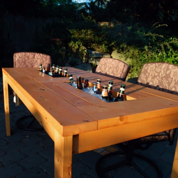 DIY Patio Table With Built-In Beer Coolers DIY Patio Table With Built-In Beer Coolers