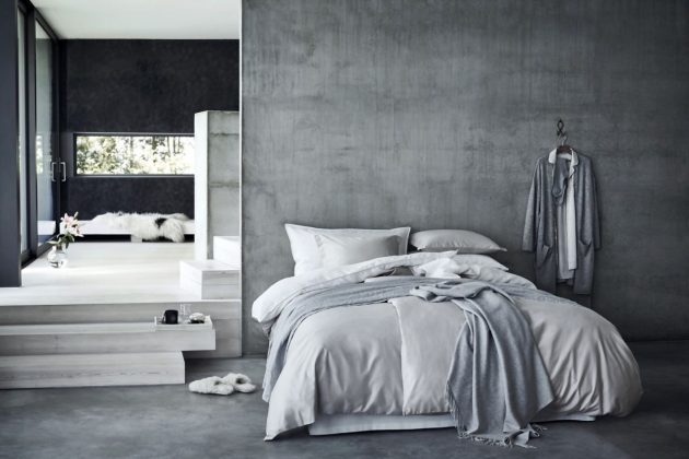 17 Dazzling Bedrooms With Concrete Wall That Will Impress You