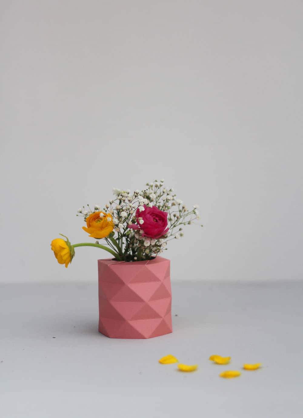 Pink Paper Origami Vase Pink Paper Origami Vase
