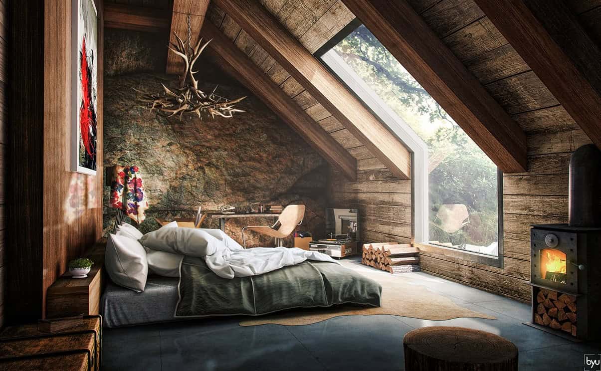 15 Marvelous Attic Interiors With Big Windows That Will Delight You