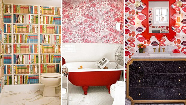 8 Bathrooms That Wow With Wallpaper