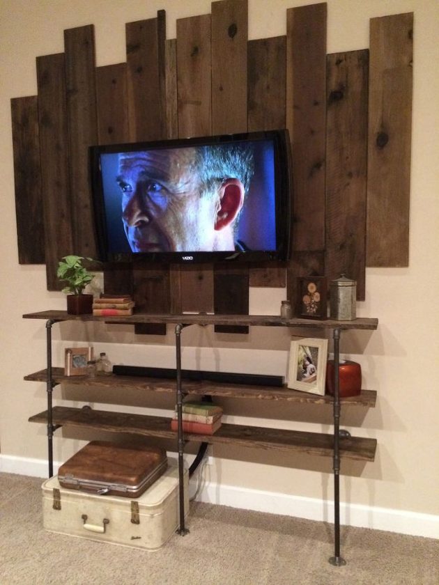 18 Fascinating Ideas To Make Original Pallet TV Stand For Free