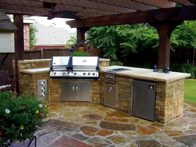 Enjoy Cooking Outside In A New Outdoor Stone Kitchen