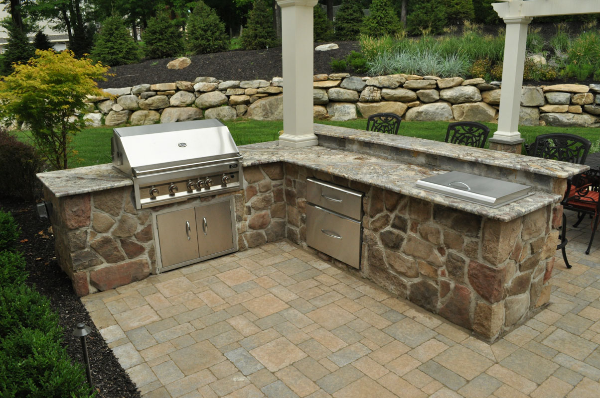 outdoor rock kitchen design