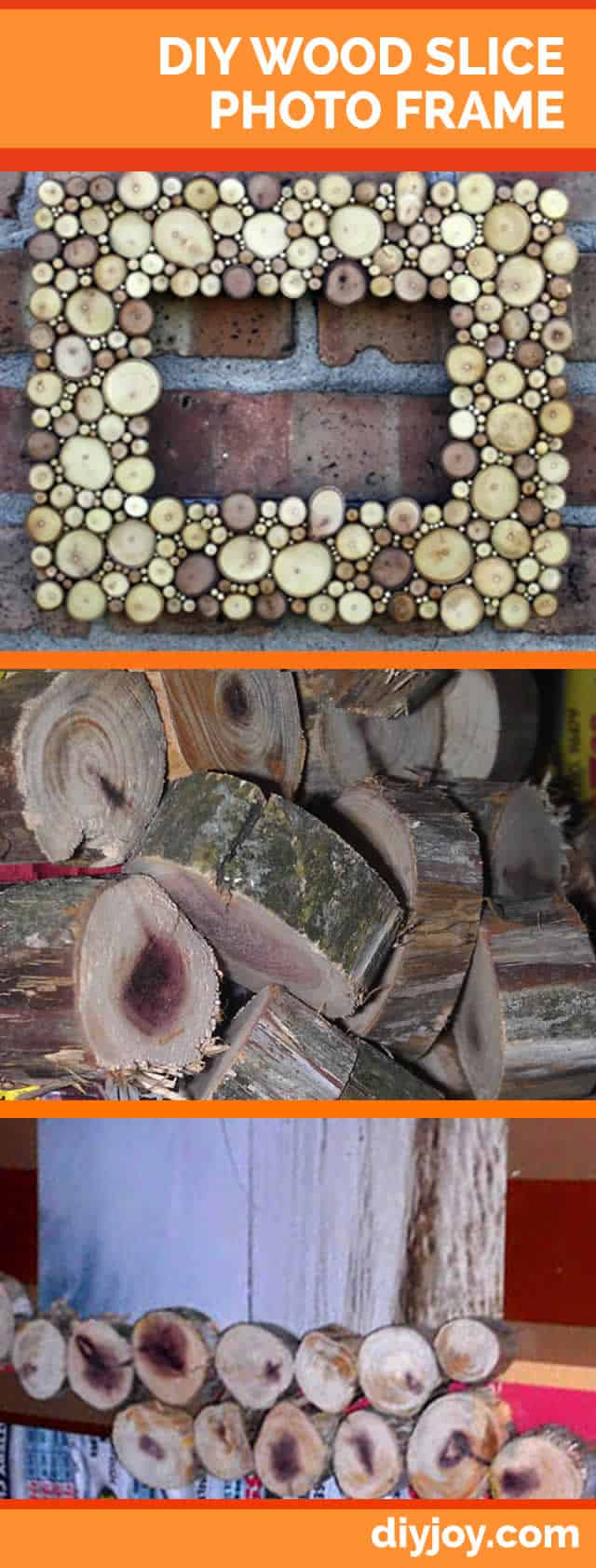 Do It Yourself Wood Slice Picture Frame