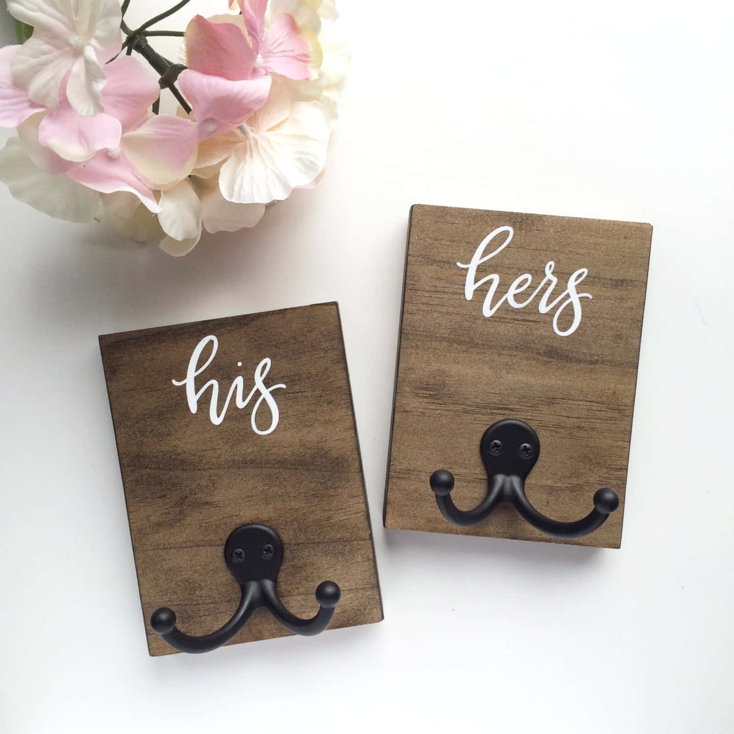 Hand painted his & hers towel racks Hand painted his & hers towel racks