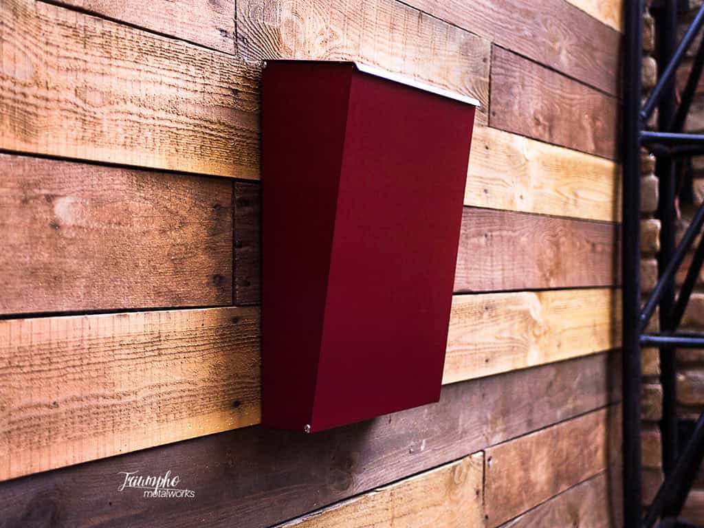 Red modern mailbox Red modern mailbox