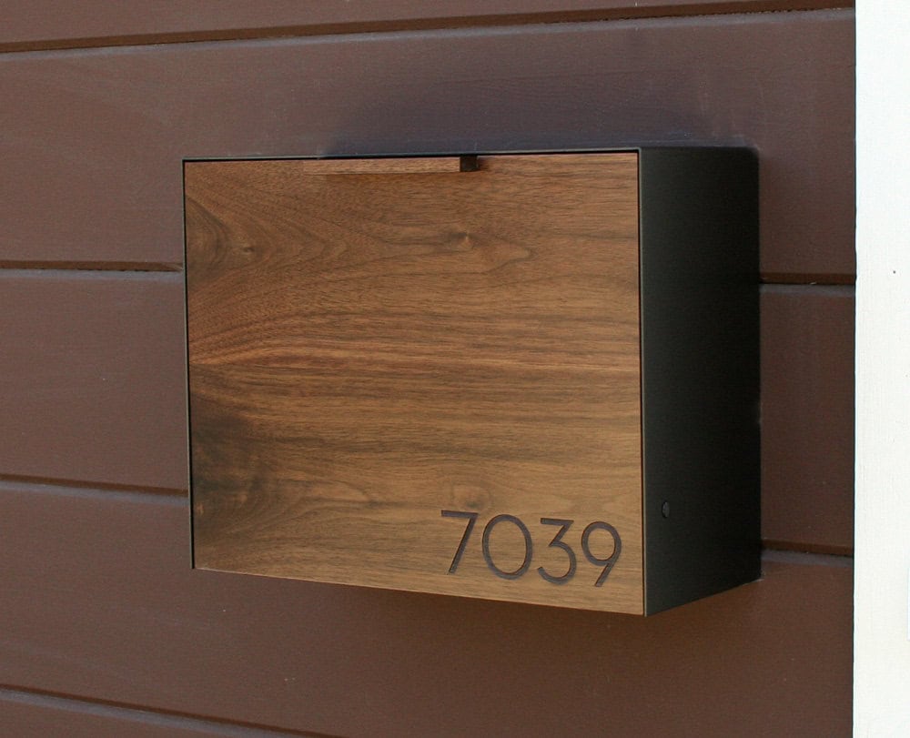Walnut and Stainless Steel Mailbox Walnut and Stainless Steel Mailbox
