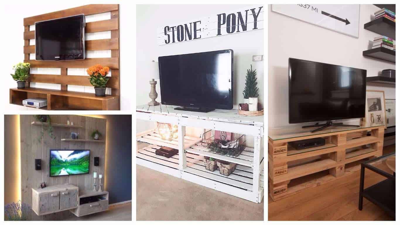 18 Fascinating Ideas To Make Original Pallet TV Stand For Free