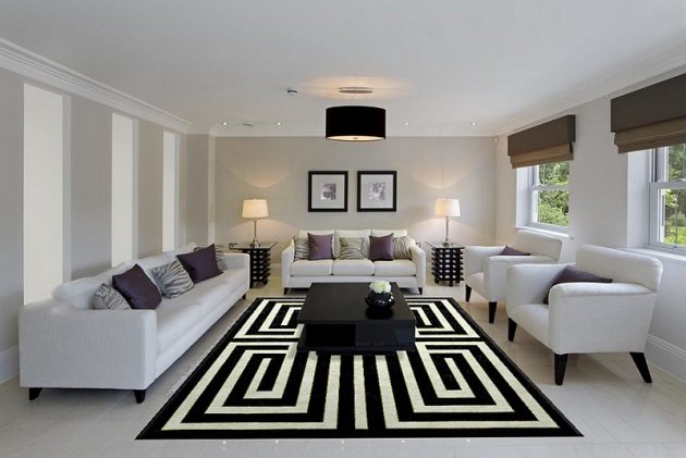 White Carpet Designs To Adorn Your, Black Living Room Rugs