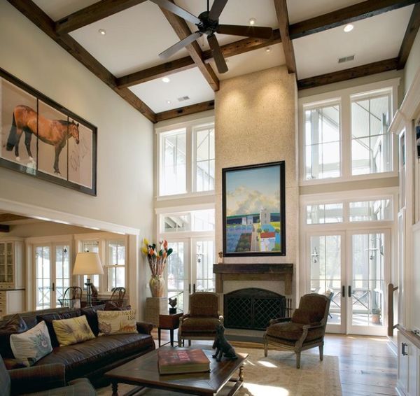 16 Outstanding Ideas For Decorating Living Room With High Ceiling - Interior Design For Living Room With Vaulted Ceilings