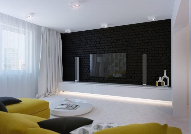 10 Splendid Living Rooms With Black Brick Wall For Dramatic Ambience 10 Splendid Living Rooms With Black Brick Wall For Dramatic Ambience