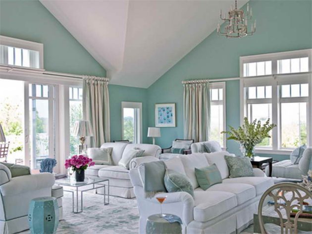 light aqua walls living room