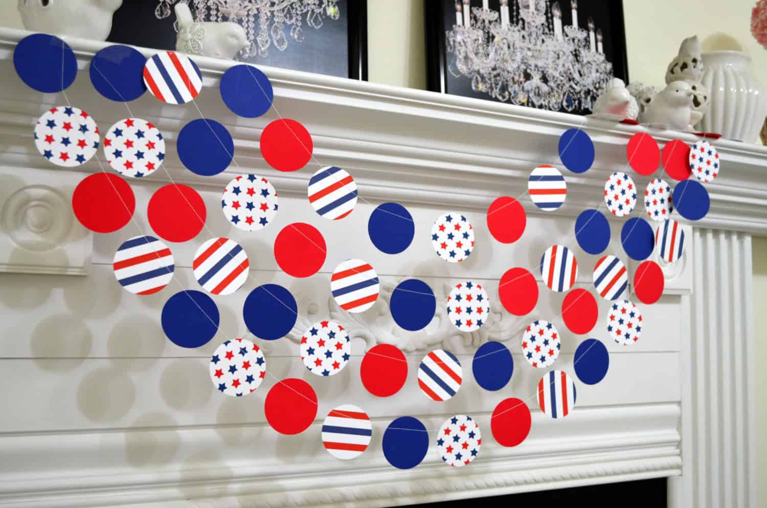 Red white blue paper garland Red white blue paper garland