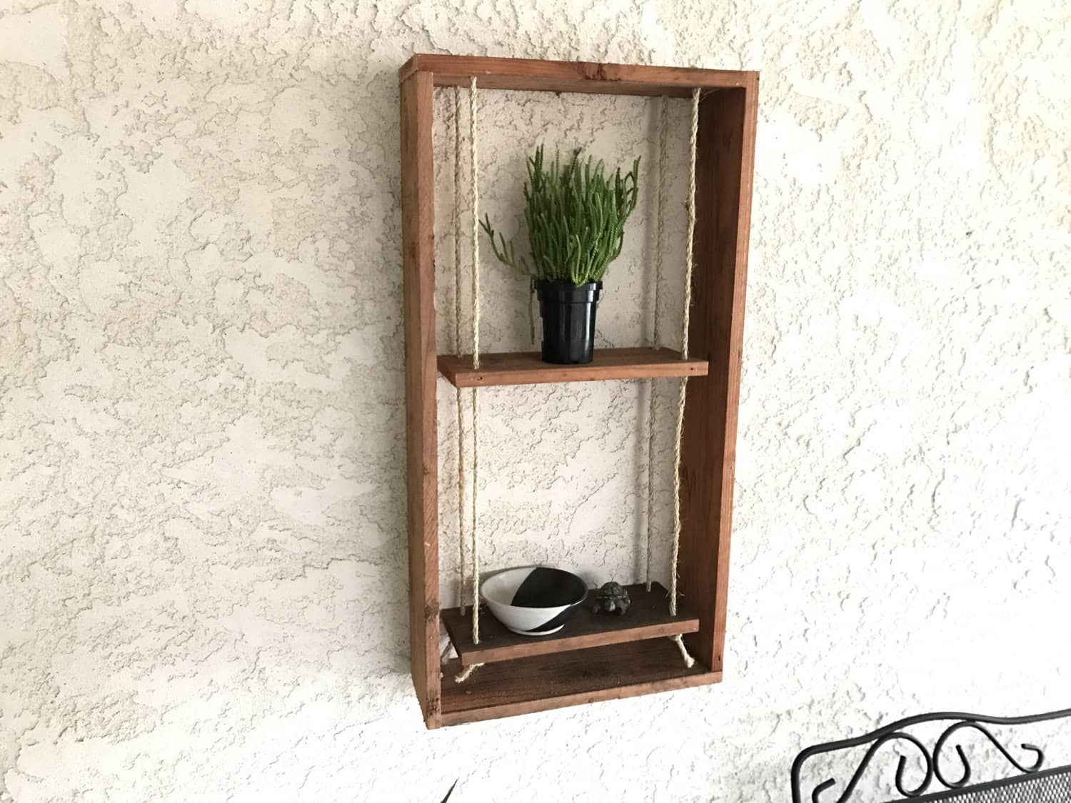 Rope swing reclaimed shelf Rope swing reclaimed shelf