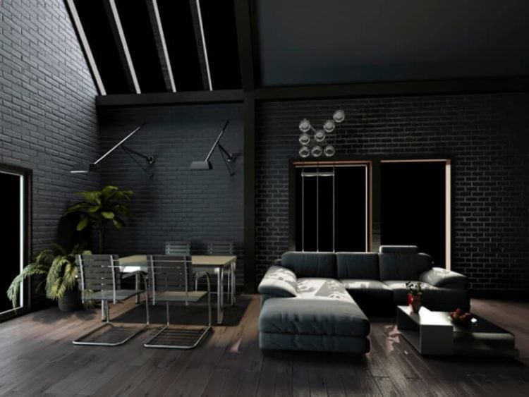 10 Splendid Living Rooms With Black Brick Wall For Dramatic Ambience 10 Splendid Living Rooms With Black Brick Wall For Dramatic Ambience