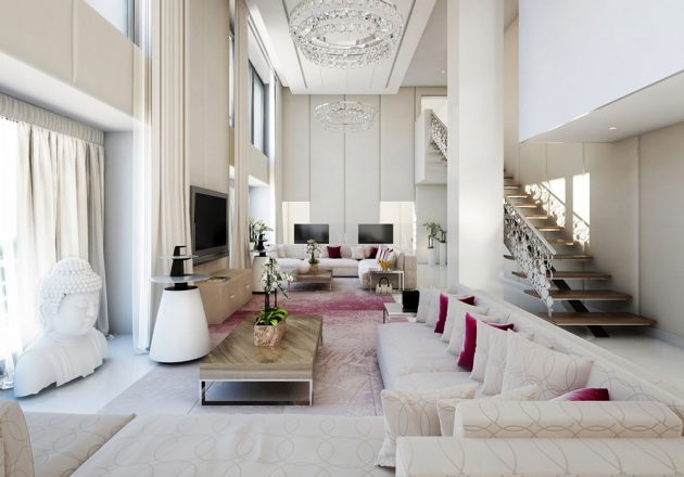 16 Outstanding Ideas For Decorating Living Room With High Ceiling