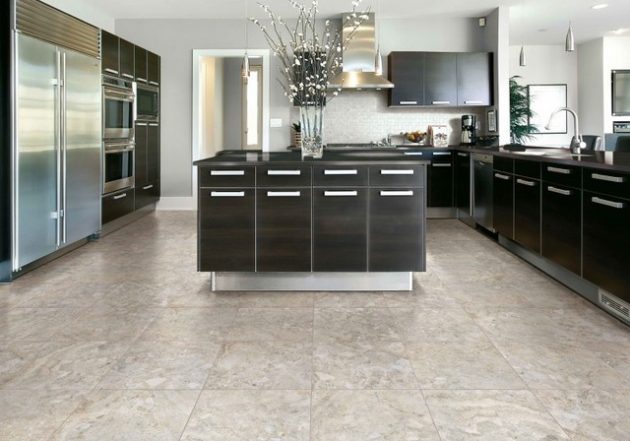 15 Delightful Kitchen Designs With Marble Flooring For Luxurious Look