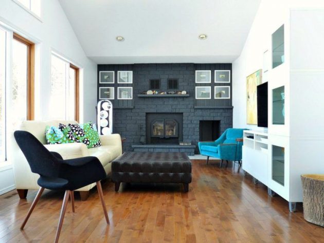 10 Splendid Living Rooms With Black Brick Wall For Dramatic Ambience
