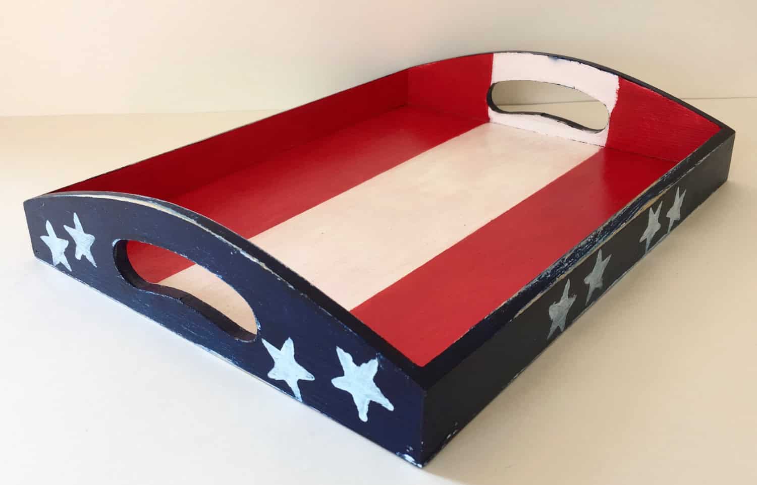 10. Paint a serving tray in red, white and blue for your 4th of July party 10. Paint a serving tray in red, white and blue for your 4th of July party