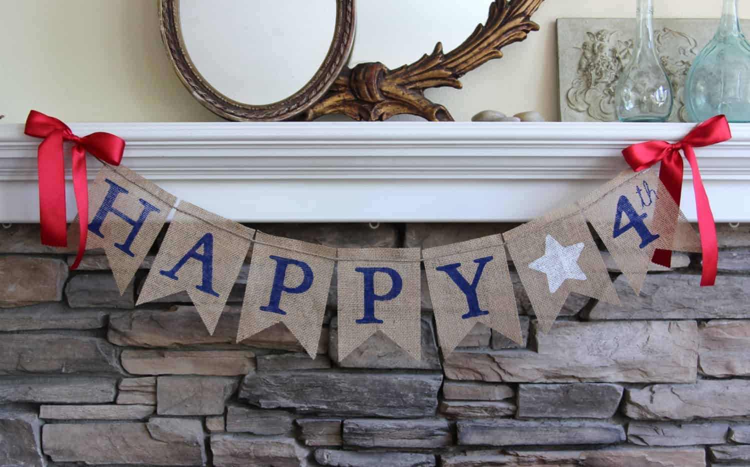 4. Use burlap to craft a 4th of July Banner 4. Use burlap to craft a 4th of July Banner
