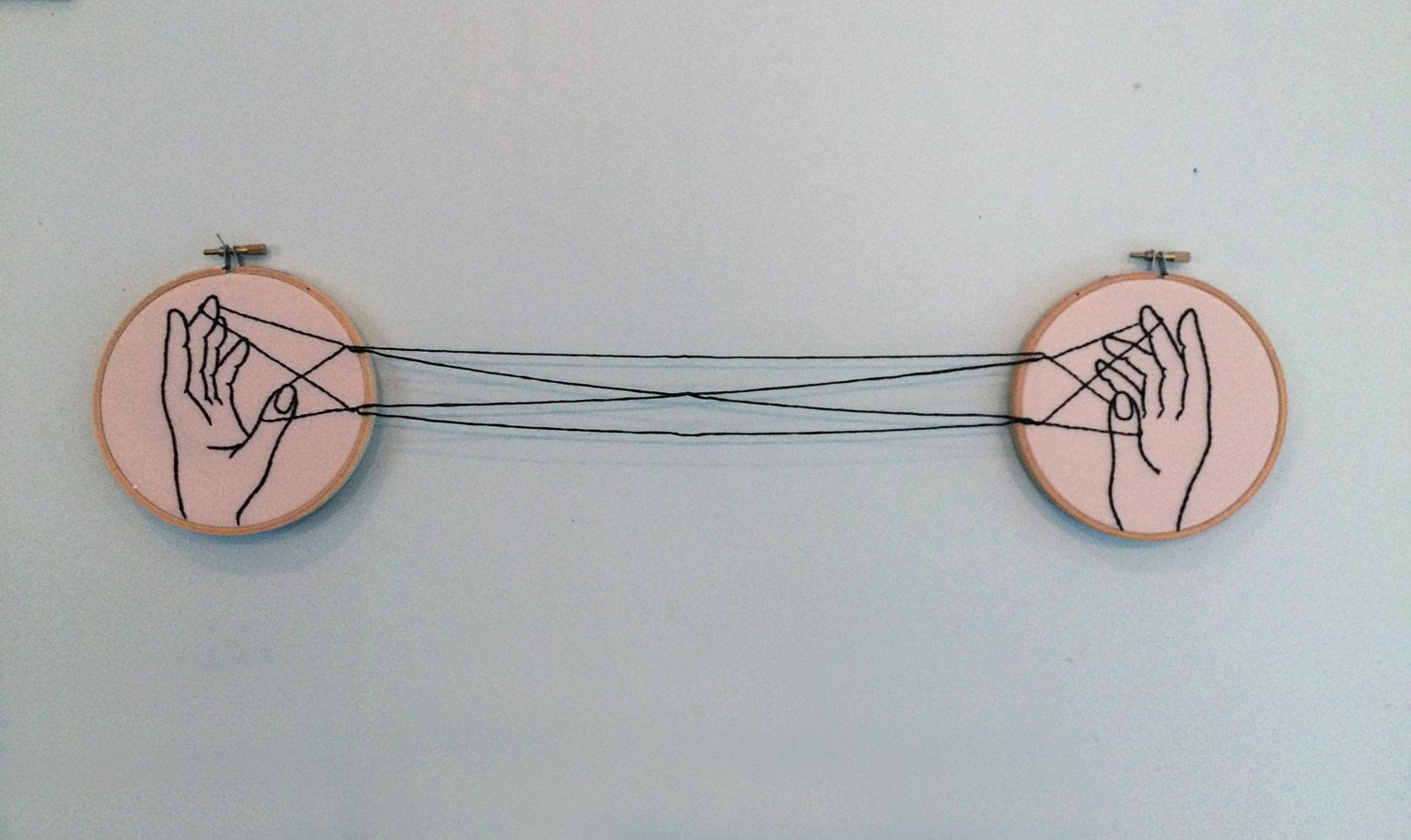 Cat’s Cradle Embroidery Hoop Wall Art Set Cat’s Cradle Embroidery Hoop Wall Art Set