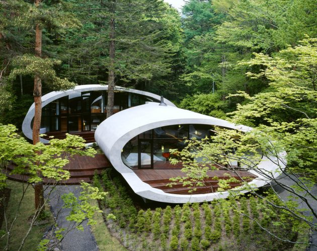 Shell House by ARTechnic in the Karuizawa Forest, Japan