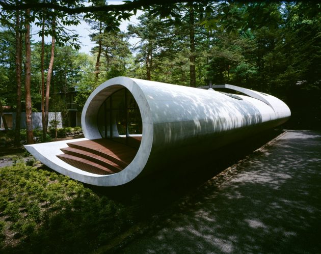 Shell House by ARTechnic in the Karuizawa Forest, Japan