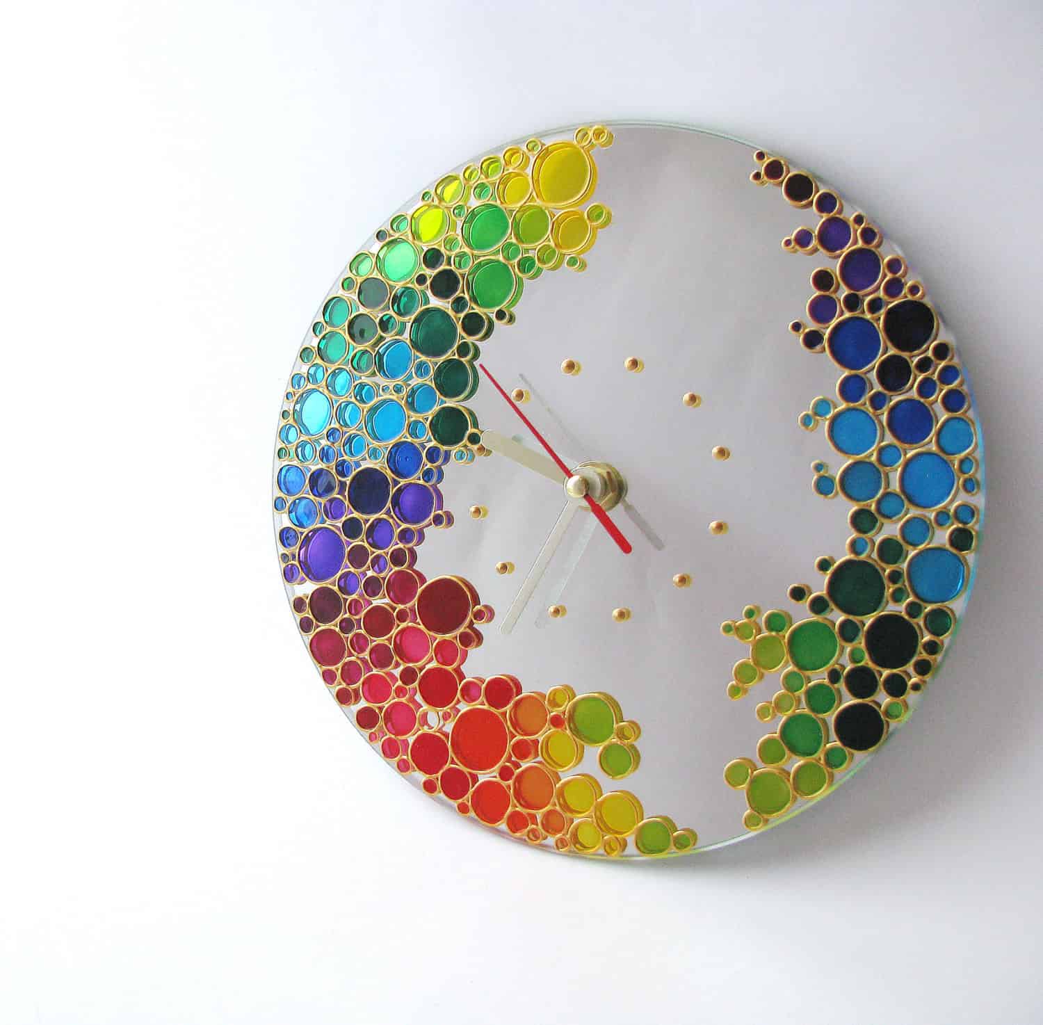 10. Mirror Wall Clock Rainbow Bubbles 10. Mirror Wall Clock Rainbow Bubbles