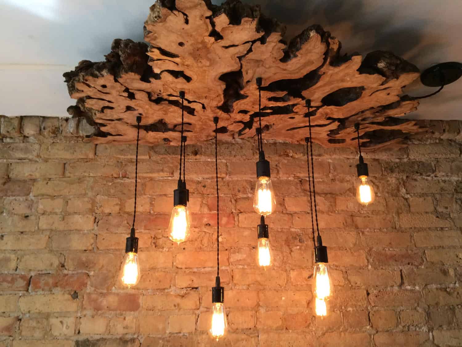 11. Live Edge Slab Light Fixture with Edison bulbs 11. Live Edge Slab Light Fixture with Edison bulbs