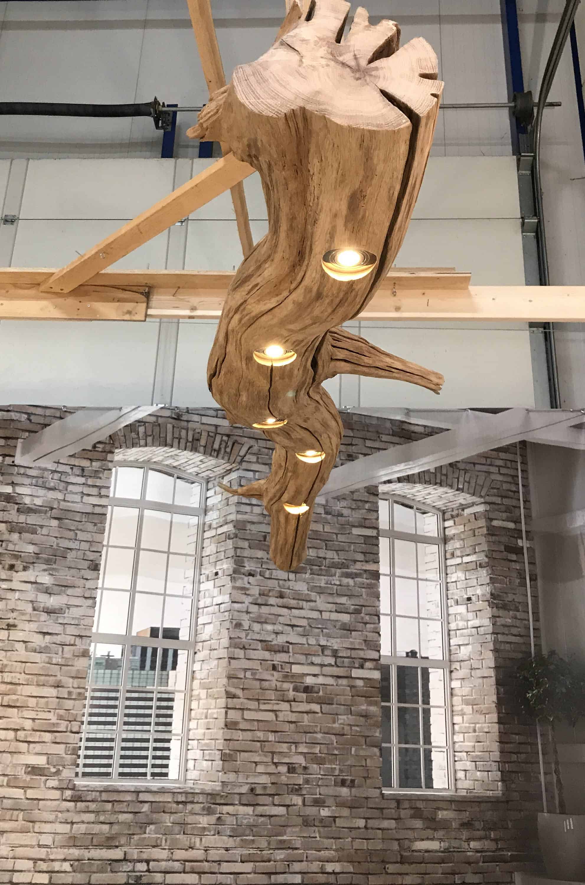 13. Ceiling lamp with five Led spots in old Oak branch 13. Ceiling lamp with five Led spots in old Oak branch