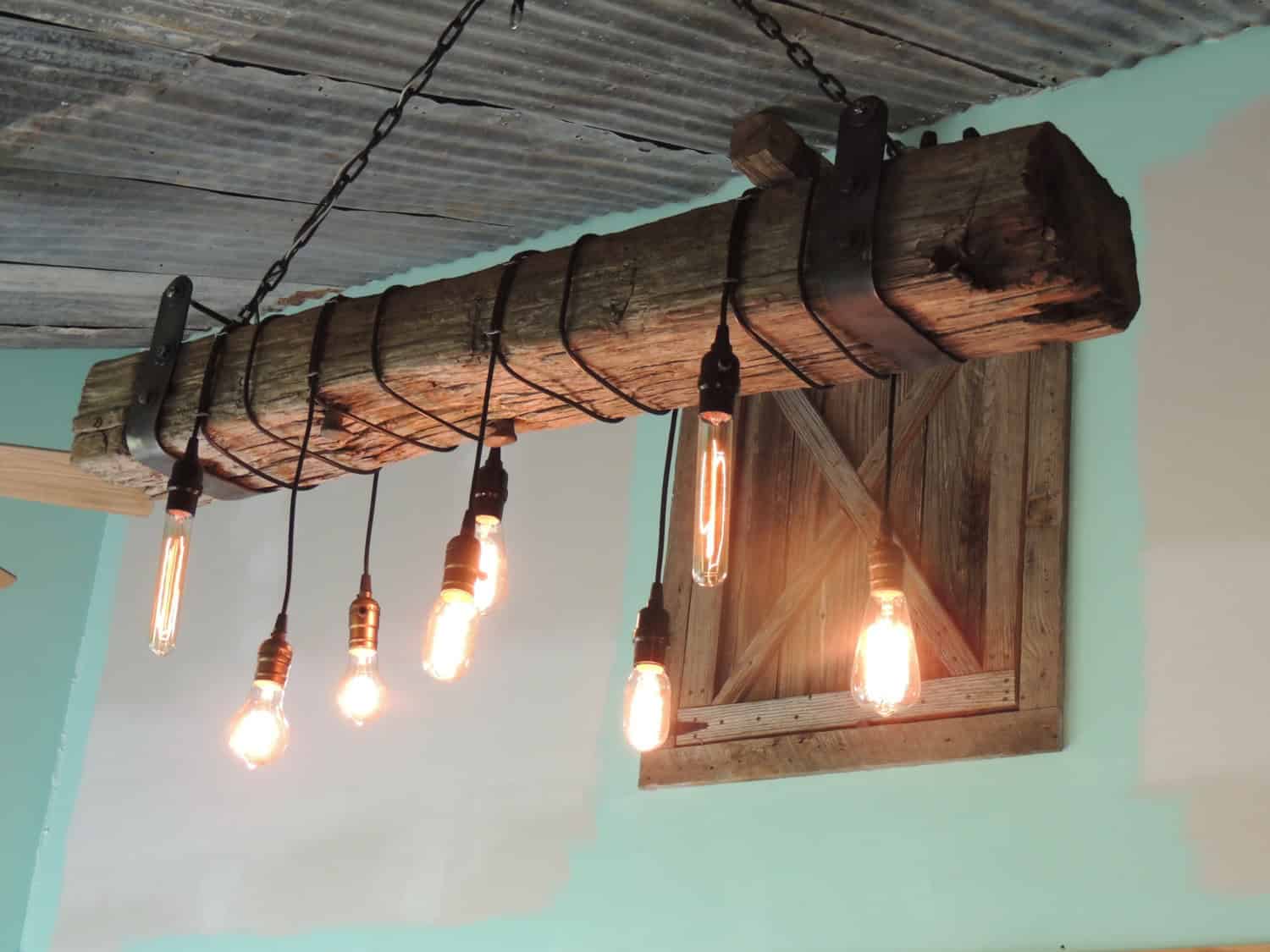 8. Railroad Tie Edison Chandelier 8. Railroad Tie Edison Chandelier