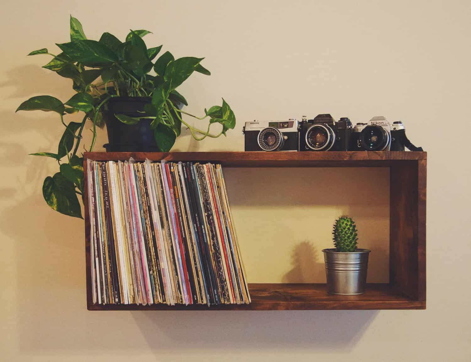 9. Reclaimed Wood Floating Record Shelf or Bookcase 9. Reclaimed Wood Floating Record Shelf or Bookcase