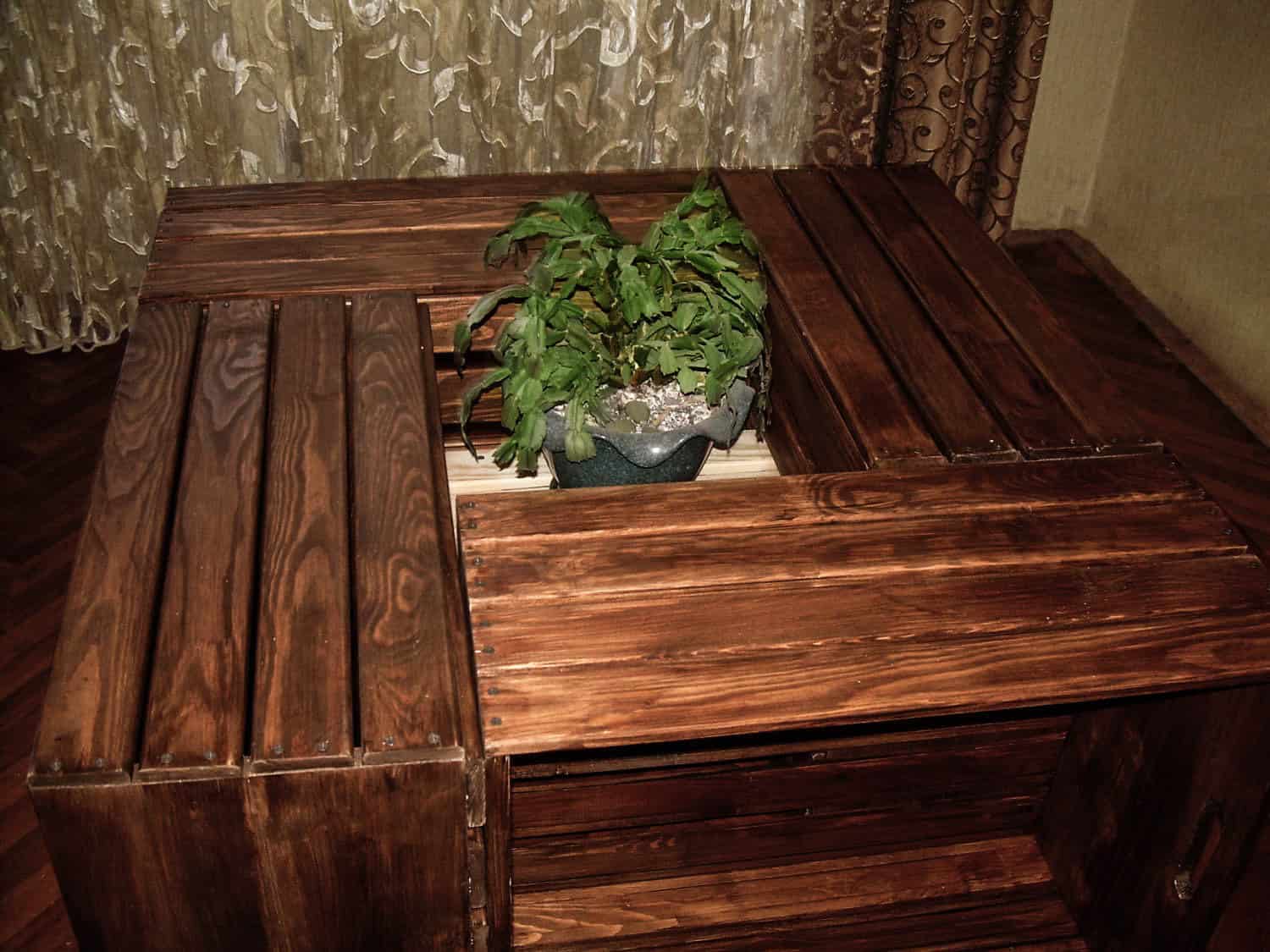 13. Table made out of wooden crates 13. Table made out of wooden crates