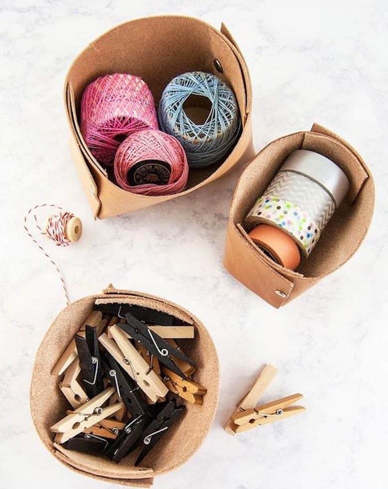 DIY Leather storage bin DIY Leather storage bin