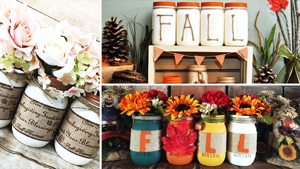 17 Shabby Chic Handmade Fall Mason Jar Decor Ideas For The Home