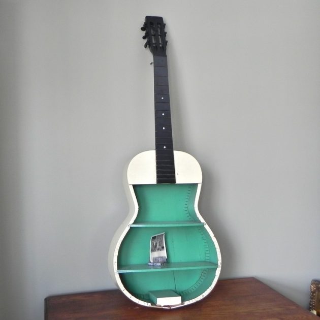 Repurpose Your Unused Guitar Into Brilliant Wall Shelf