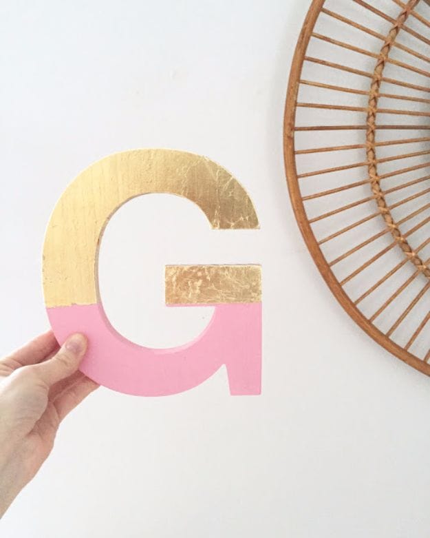 3. DIY Gold Foil Letter Art 3. DIY Gold Foil Letter Art
