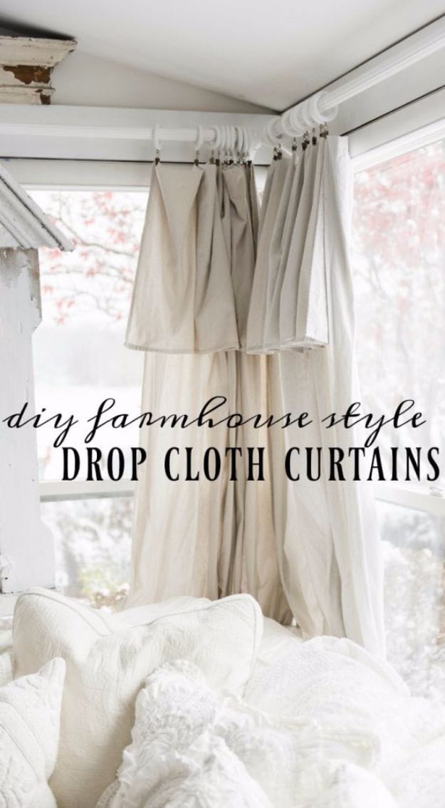 14. DIY Drop Cloth Curtains 14. DIY Drop Cloth Curtains